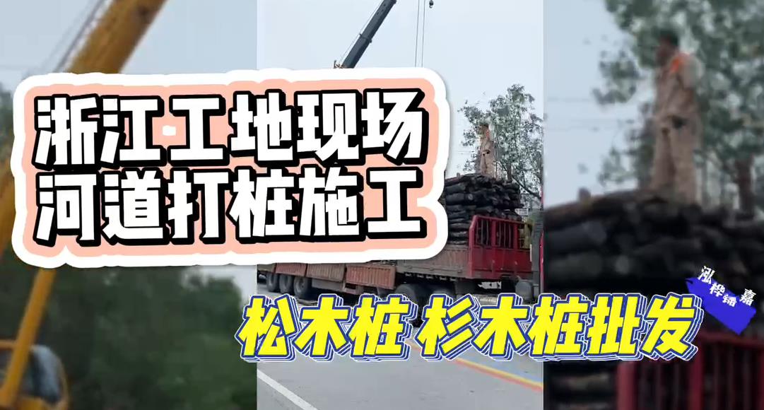 木樁廠家承接松木樁、杉木樁工地施工與批發(fā)視頻